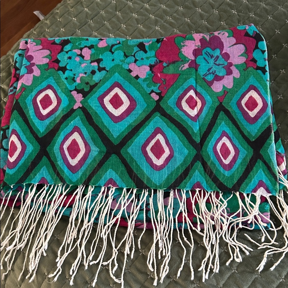 Colorful Geometric Floral Scarf